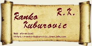 Ranko Kuburović vizit kartica